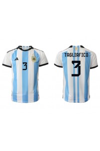 Argentinië Nicolas Tagliafico #3 Voetbaltruitje Thuis tenue WK 2022 Korte Mouw